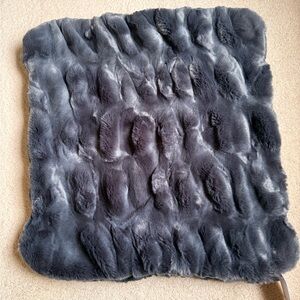 NWT Pottery Barn Faux Fur 20x20 Pillow Cover Smokey Blue